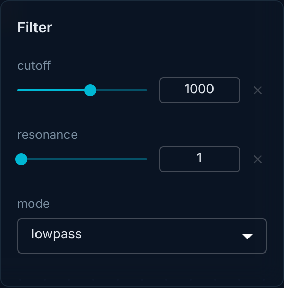 filter inspector panel