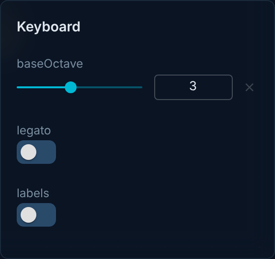 input-keyboard inspector panel