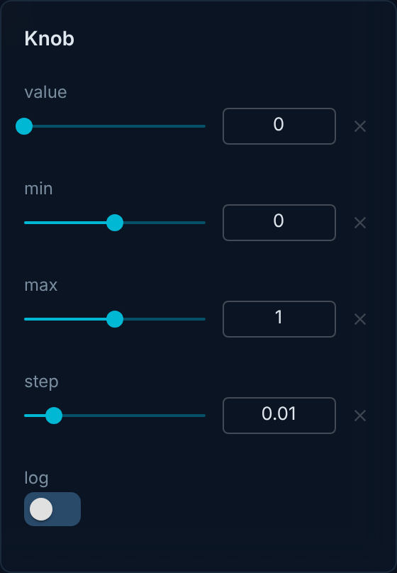 knob inspector panel