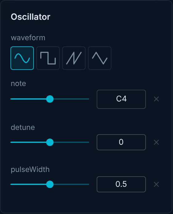 oscillator inspector panel