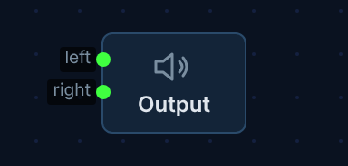 output node on canvas