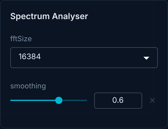 spectrum-analyser inspector panel